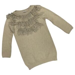 Egg New York Fringe Metallic Sweater Gold Susan Lazar 6 Years Pullover